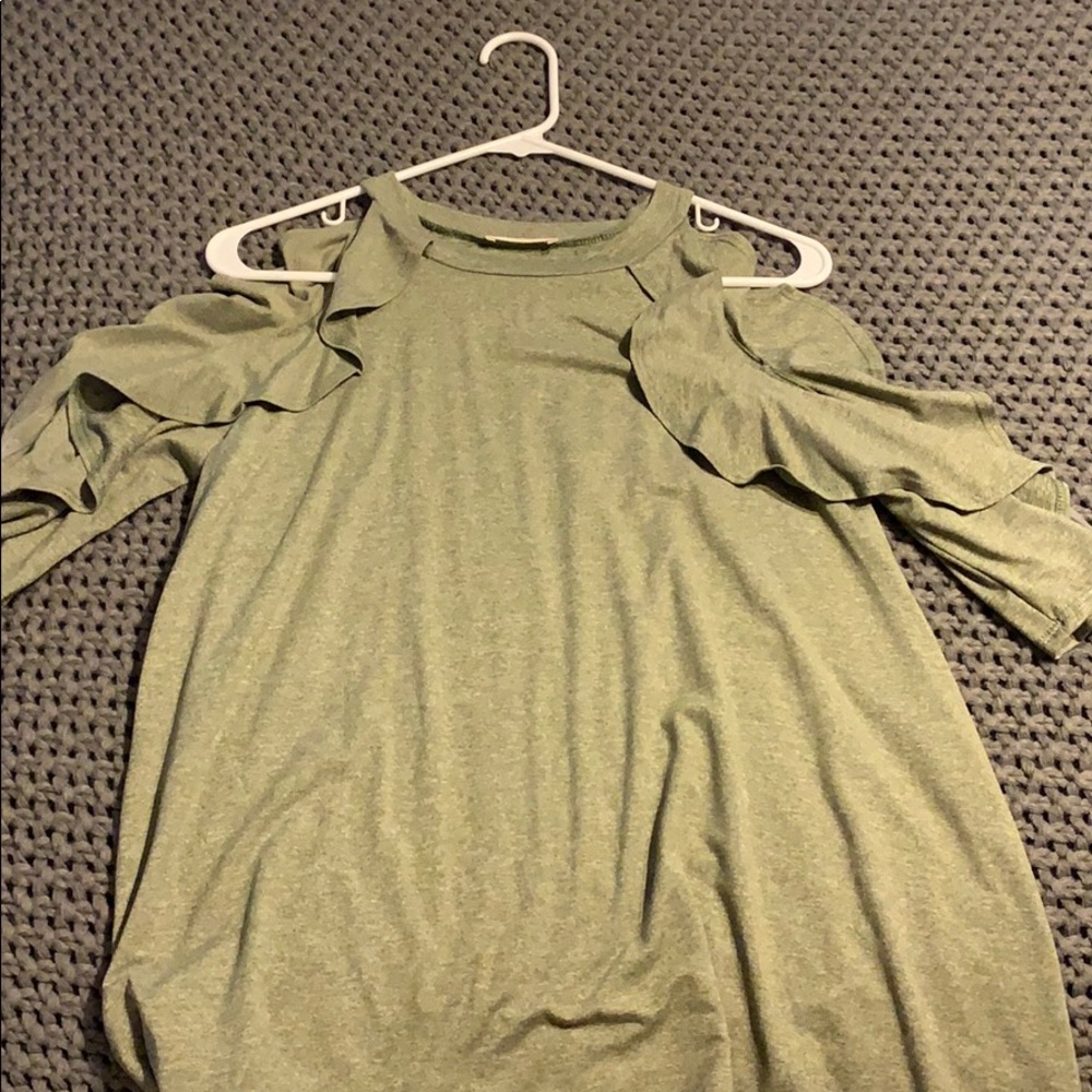 Sage open shoulder top